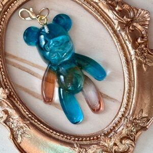 Blue and Brown Teddy Bear Pendant 2”
